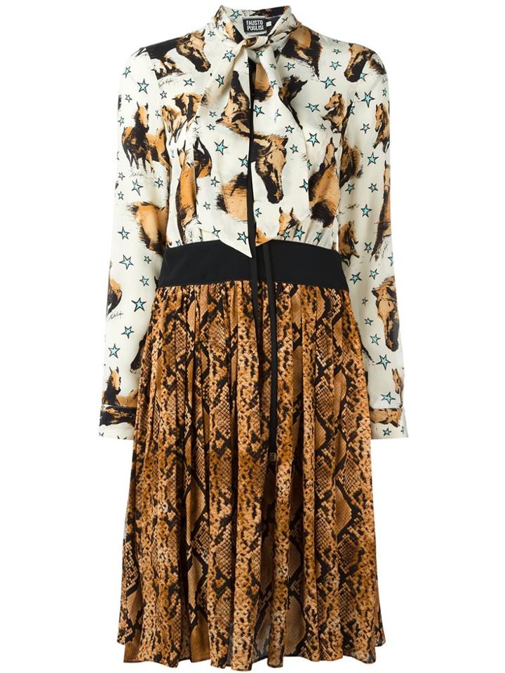 Fausto Puglisi Multi Print Dress - Nude & Neutrals