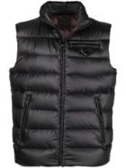 Prada Padded Logo Gilet - Black