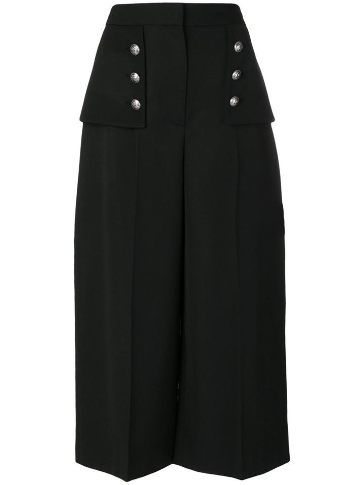 Alexander Mcqueen - High-waisted Cropped Trousers - Women - Wool - 44, Black, Wool