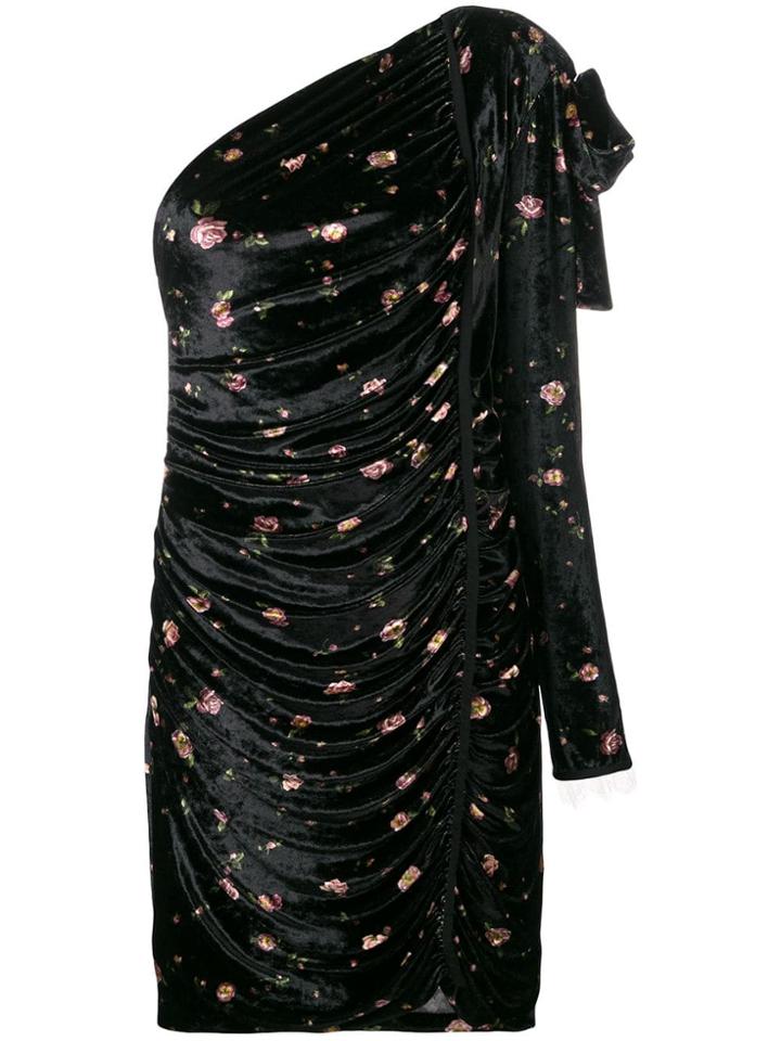 Philosophy Di Lorenzo Serafini Floral One-shoulder Dress - Black