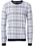 Giorgio Armani Herringbone Knit Sweater - White