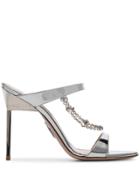 Miu Miu Silver Diamanté Chain 105 Sandals
