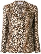 Alberto Biani Leopard Print Fitted Blazer - Yellow & Orange