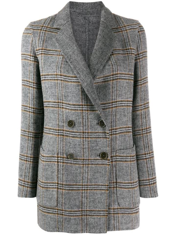 Twin-set Double Check Print Coat - Grey