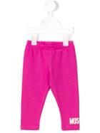 Moschino Kids Logo Print Leggings, Toddler Girl's, Size: 24-36 Mth, Pink/purple