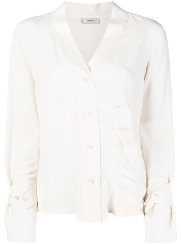 Mauro Grifoni Off-centre Button Blouse - White