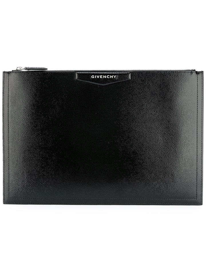 Givenchy Top-zip Clutch, Women's, Black, Calf Leather