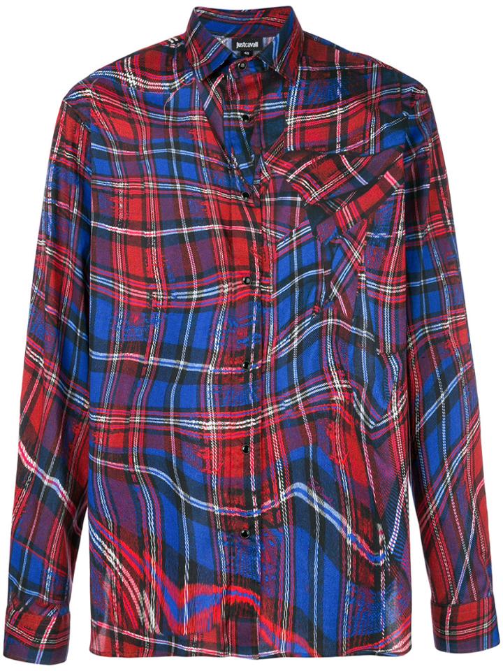 Just Cavalli Abstract Checked Shirt - Red