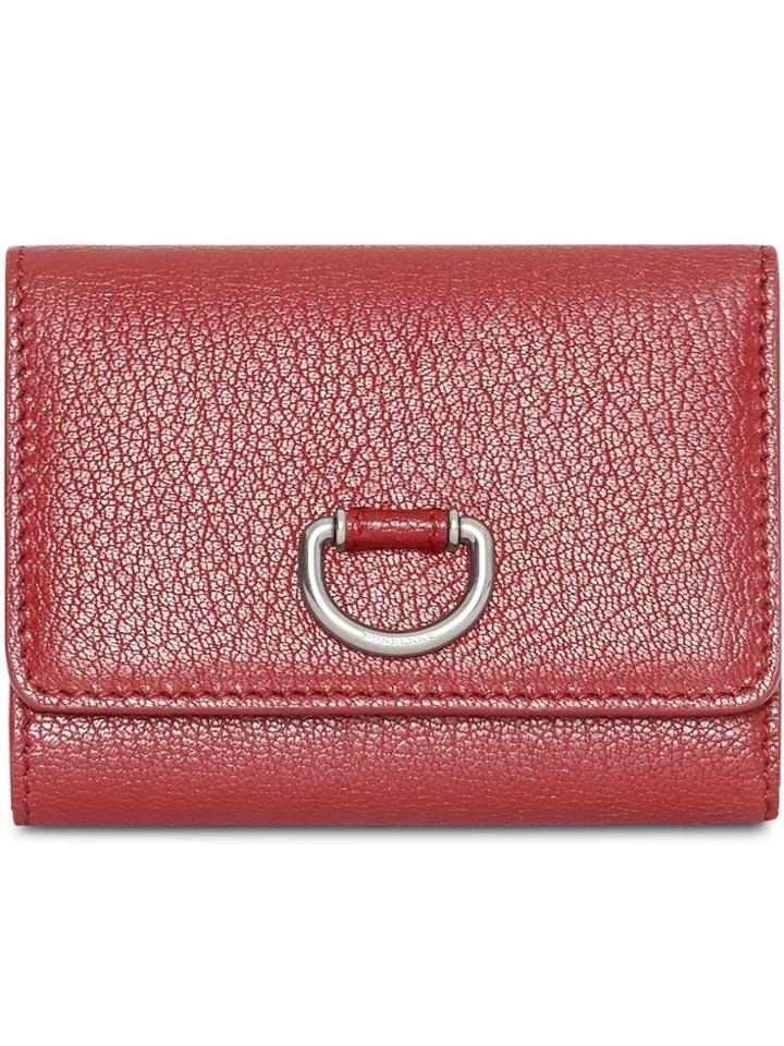 Burberry Small D-ring Leather Wallet - Red