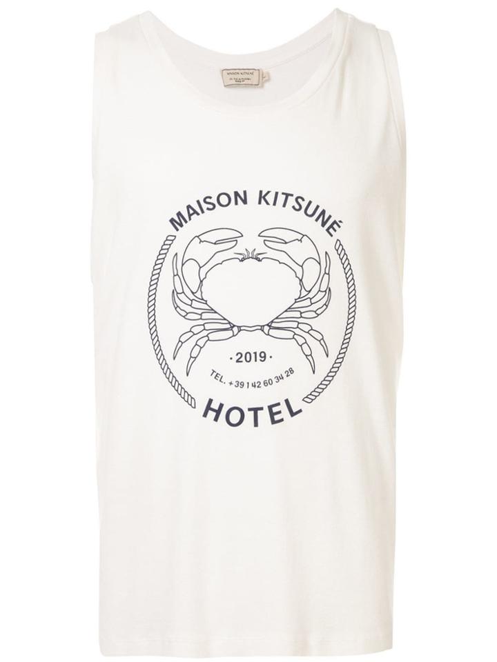 Maison Kitsuné Printed Hotel Tank Top - White