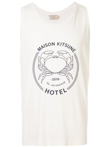 Maison Kitsuné Printed Hotel Tank Top - White