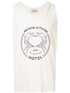 Maison Kitsuné Printed Hotel Tank Top - White