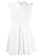 Self-portrait Broderie Anglaise Mini Dress - White