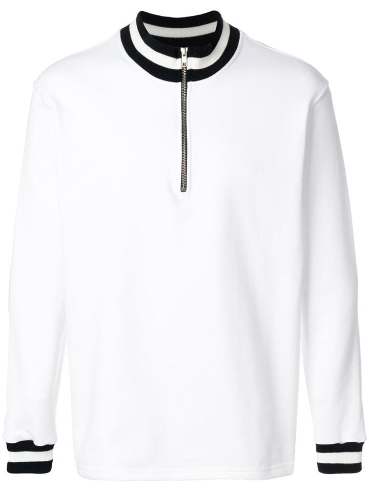 Noon Goons Contrast Trim Zipped Sweatshirt - White