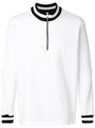 Noon Goons Contrast Trim Zipped Sweatshirt - White