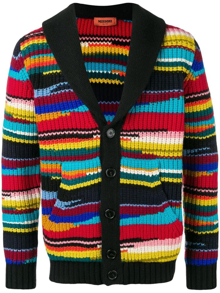 Missoni Striped V-neck Cardigan - Black