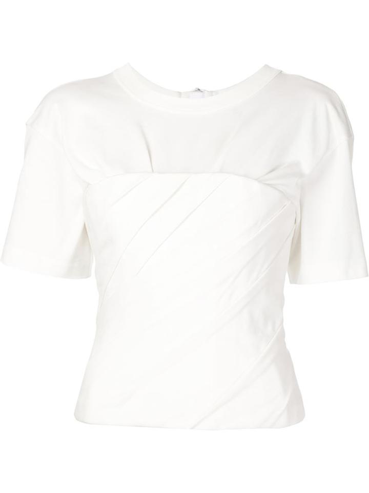 Alexander Wang Draped Bustier T-shirt, Women's, Size: 2, White, Cotton/nylon/spandex/elastane