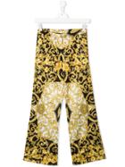 Young Versace Baroque Print Trousers - Black