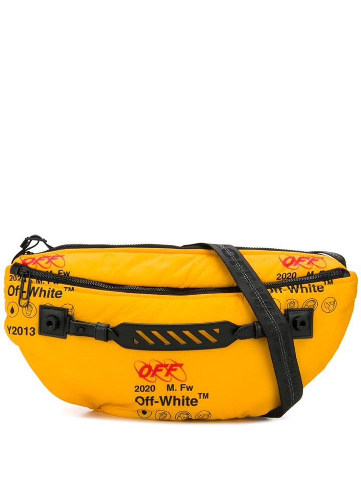 Off-white Logo Print Messenger Bag - Yellow