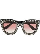 Gucci Eyewear Crystal Embellished Sunglasses - Black