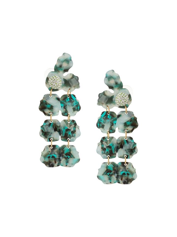 Lele Sadoughi Crystal Embellished Drop Earrings - Blue