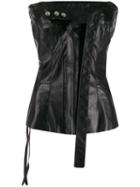 Unravel Project Leather Corset Top - Black