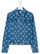 Moschino Kids Teddy Bear Print Denim Jacket, Boy's, Size: 14 Yrs, Blue