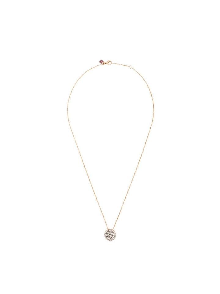 Selim Mouzannar 18kt Rose Gold Diamond Circle Necklace - Metallic