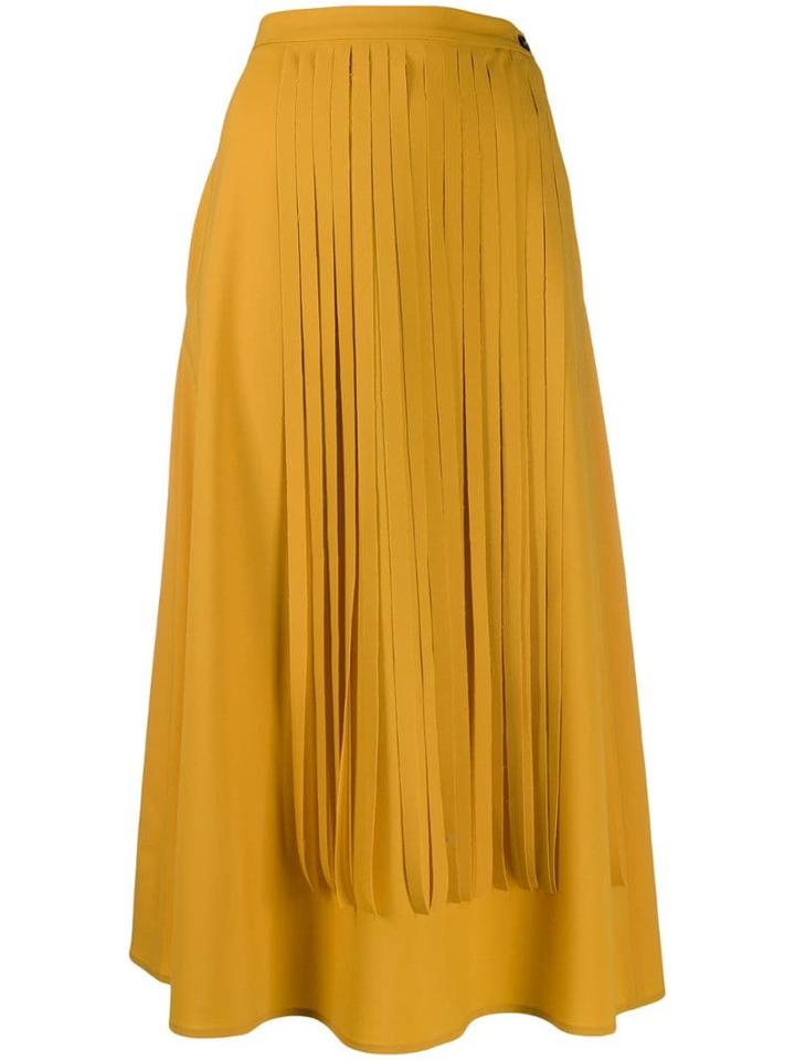 Alysi Fringed Midi Skirt - Yellow