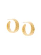 Lucy Folk Anchovy Hoop Earrings - Metallic