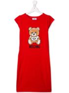 Moschino Kids Teen Teddy Toy Dress - Red