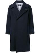 General Idea Single Breasted Coat, Men's, Size: Large, Blue, Nylon/wool
