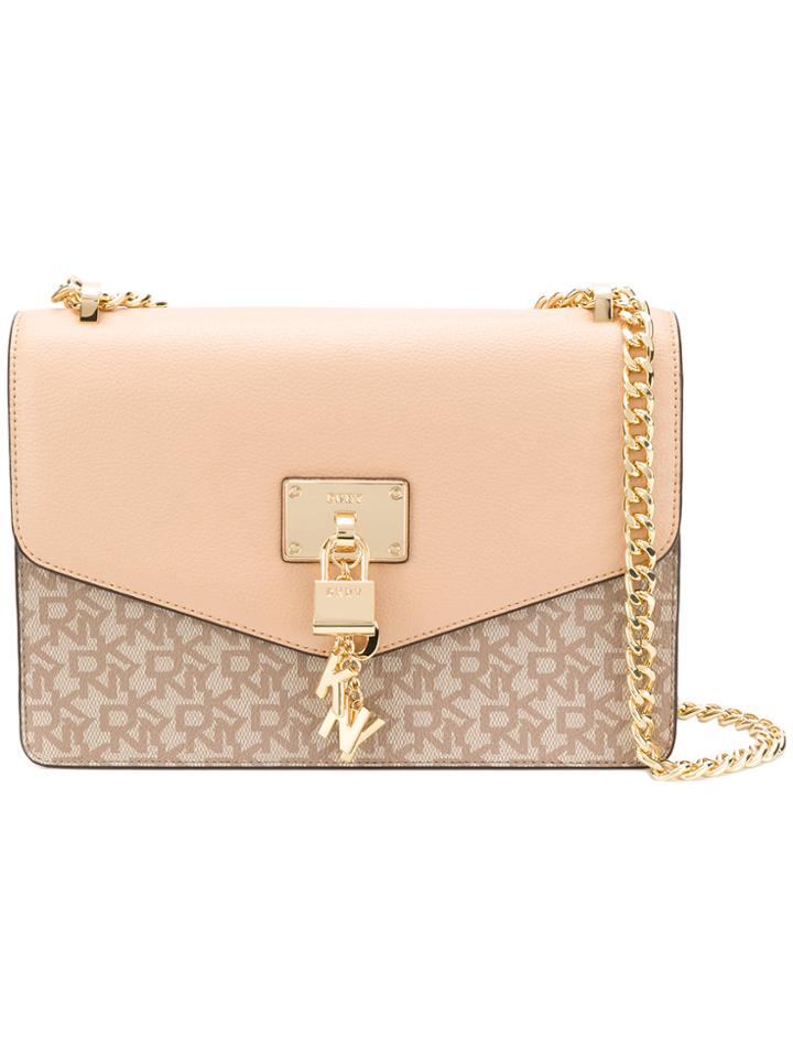 Dkny Padlock Flap Shoulder Bag - Nude & Neutrals