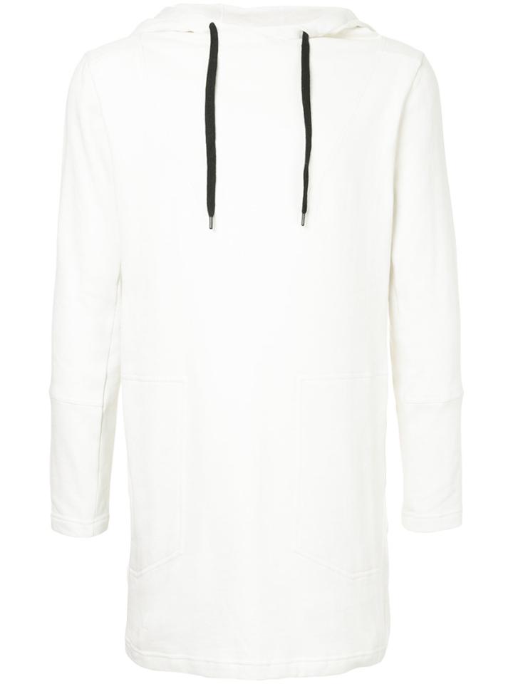 First Aid To The Injured Long Line Hoodie - White