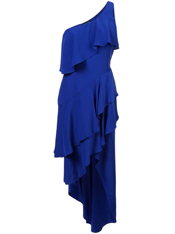 Haney Asymmetric Ruffle Dress - Blue