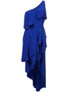 Haney Asymmetric Ruffle Dress - Blue