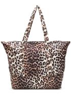Ganni Leopard Tote Bag - Brown