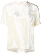 Muveil - Band Collar T-shirt - Women - Polyester/rayon - 40, Nude/neutrals, Polyester/rayon