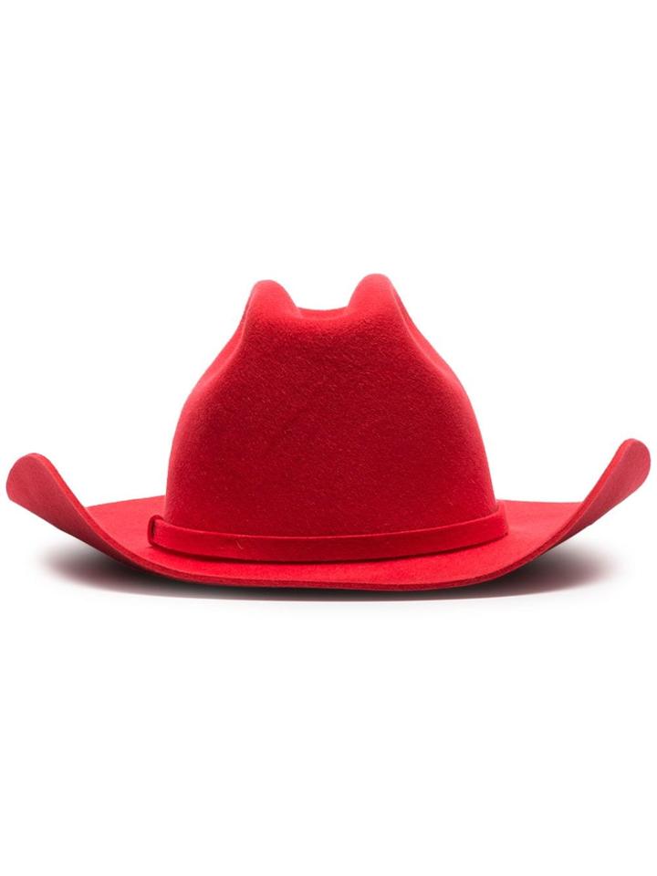 Calvin Klein 205w39nyc Red Felt Cowboy Hat