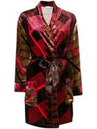 Pierre-louis Mascia Belted Kimono Coat - Pink & Purple
