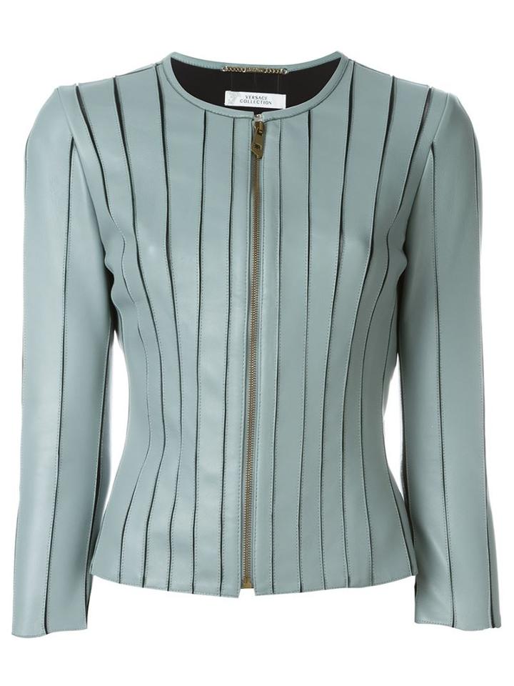 Versace Collection Front Zip Fitted Jacket