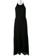 Theory - Long Halterneck Crochet Dress - Women - Cotton/polyamide - 2, Black, Cotton/polyamide