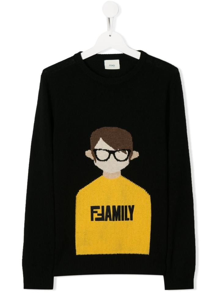 Fendi Kids Boy Print Jumper - Black