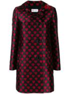 Red Valentino Jacquard Heart Patterned Coat - Black