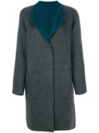 Manzoni 24 - Contrast Lapel Coat - Women - Wool/cashmere - 44, Grey, Wool/cashmere
