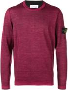 Stone Island Logo Patched Sleeve Jumper - Pink & Purple