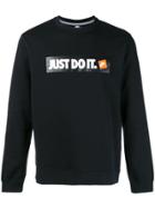Nike 'just Do It' Print Sweatshirt - Black