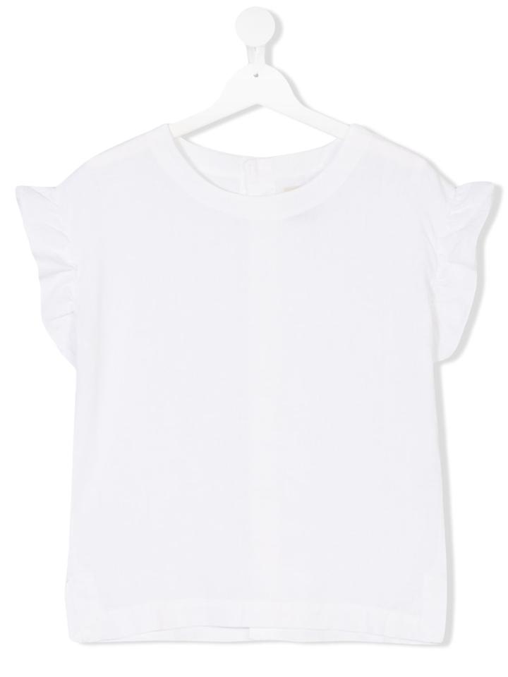 Madson Discount Kids Teen Frill Trim Short Sleeve Top - White