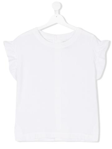 Madson Discount Kids Teen Frill Trim Short Sleeve Top - White