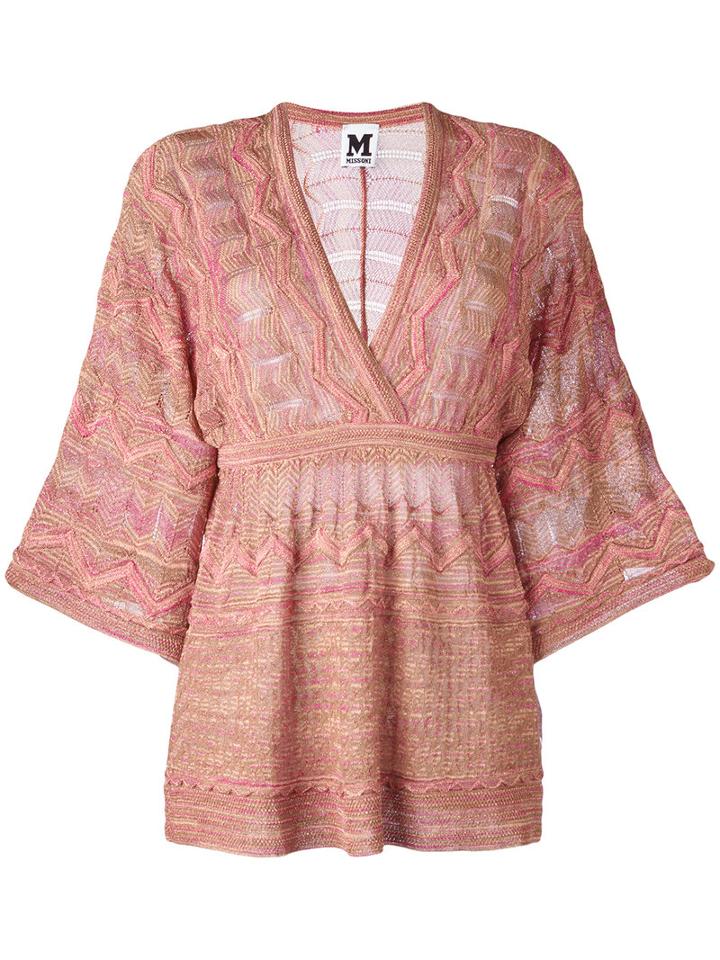 M Missoni Flared Shift Blouse, Women's, Size: 46, Pink/purple, Polyamide/viscose/metallic Fibre